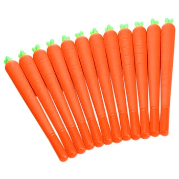 12 Упаковок морковной гелевой чернильной ручки Мягкая ручка-роллер-новинка, симпатичная для офиса и школы
