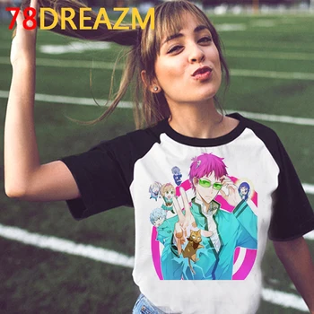 Saiki k футболка, футболки женские 2021, винтажные японские футболки с графическим рисунком в стиле гранж, женская одежда, футболка harajuku kawaii