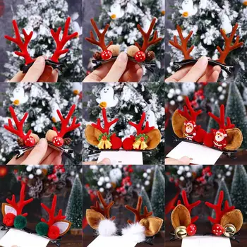 Подарки, Рождественские украшения, Детские милые головные уборы, заколка для волос, Веселый Рождественский декор, заколка из оленьего рога, заколки из сосновой шишки, аксессуары для волос