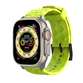 Ремешок с Футбольным рисунком для apple watch ремешок Ultra 49 мм 45 мм 44 мм 41 мм 40 мм Браслет Pulseira correa iwatch Series 3/4/5/6 / SE /7 /8